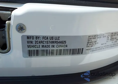 2021 Chrysler Pacifica Hybrid Limited из США, поврежденный, VIN 2C4RC1S74MR544625